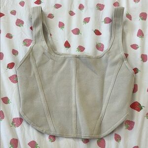 Stylish Beige aritzia Crop Top